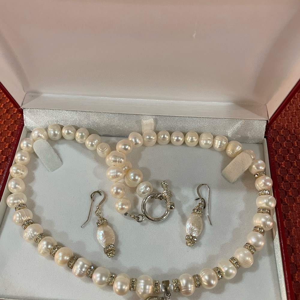 Costume Pearls with earrings to match.